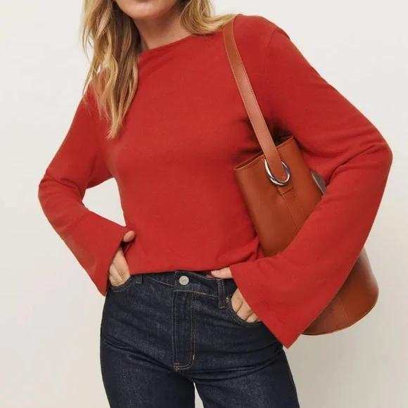 Reformation Eternity Knit Top in Sundried Tomato Red XS - Picture 3 of 8